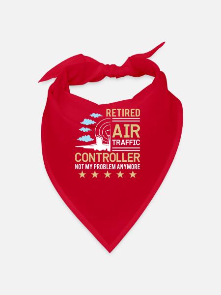 Air Traffic Controller Flight Service Aircraft Airport - Bandana - red - Front