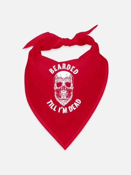 Barbe complète Barbe BarbeEd Hipster Homme - Bandana - rouge - Devant