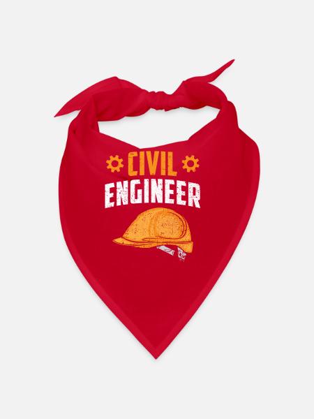 Civil Engineer Profession Student Civil Engineering - Bandana - red - Front
