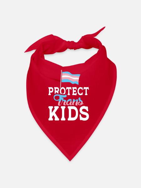 Les LGBT protègent les enfants trans Drapeau transgenre - Bandana - rouge - Devant