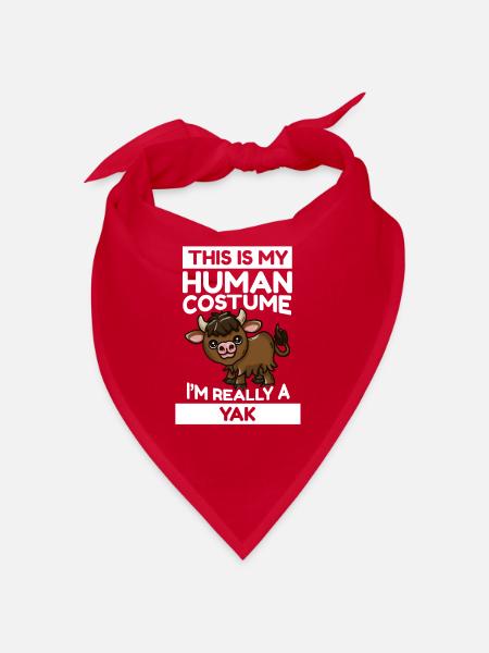This Is My Human Costume I'm Really A Yak - Bandana - red - Front