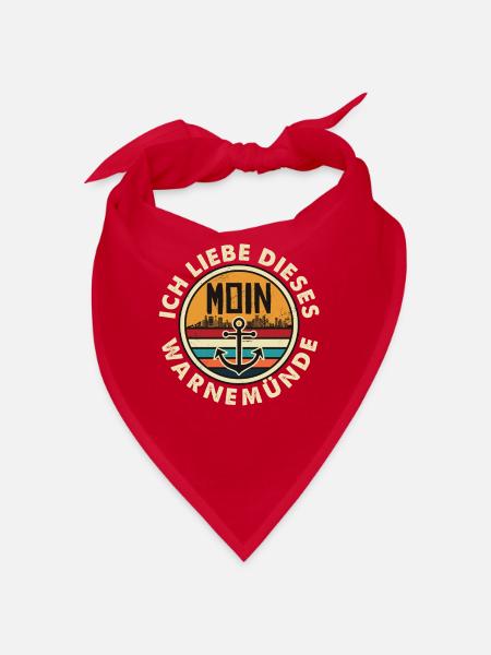 Ich liebe dieses Warnemünde Ostsee mit Moin - Bandana - Rot - Vorne
