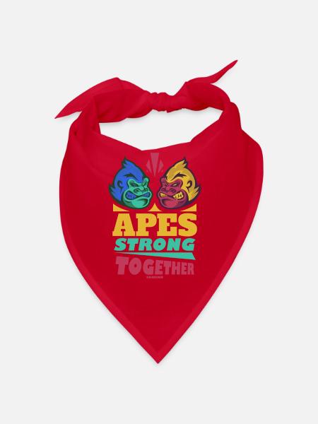 Singes forts ensemble - Bandana - rouge - Devant