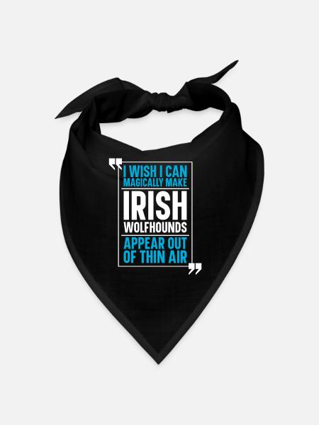 Irish Wolfhound Dog - Bandana - black - Front