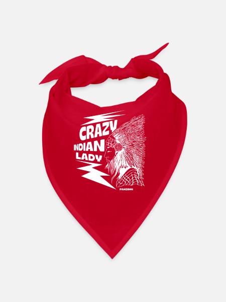 Crazy Indian Lady Native People America - Bandana - Rot - Vorne