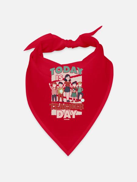 Today Is Teacher Day - Bandana - red - Front