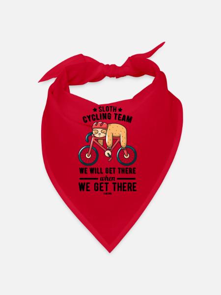 Sloth Cycling Team We Will Get There - Bandana - red - Front