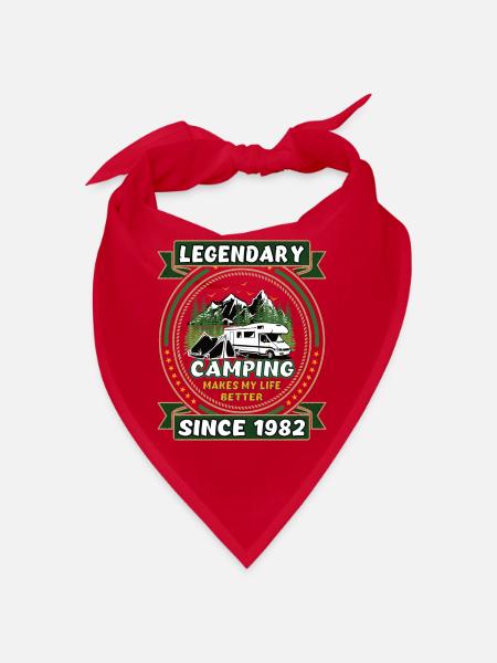 Legendary since 1982 Camping gift year of birth - Bandana - red - Front