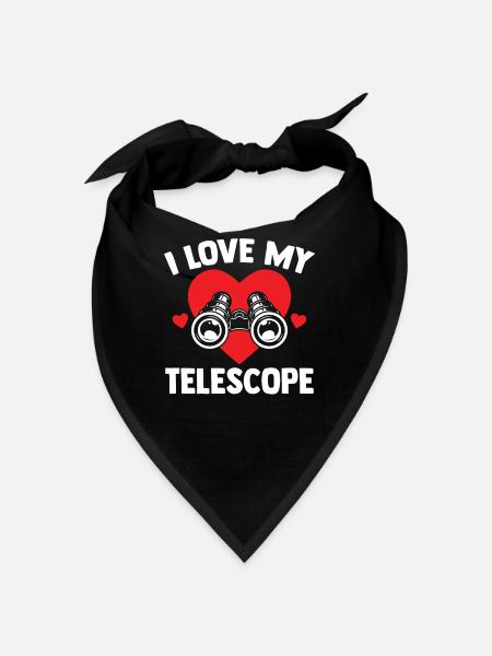 I love my telescope stars universe space - Bandana - black - Front