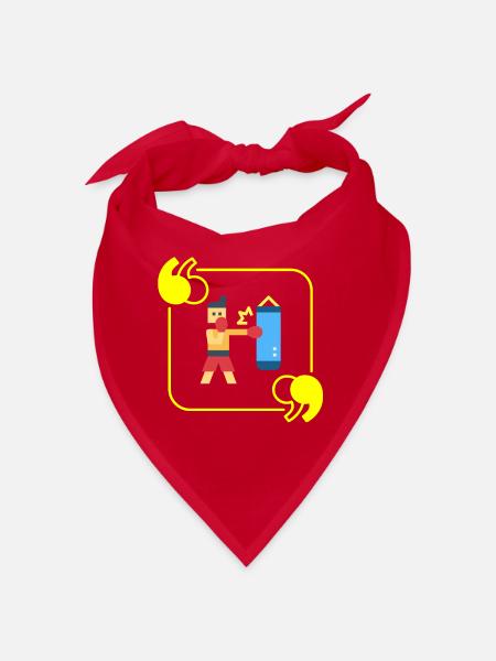 Boxing Pixel - Boxer Geschenkidee - Bandana - Rot - Vorne