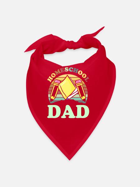 Homeschool Papa Homeschooling Father Father's Day - Bandana - red - Front