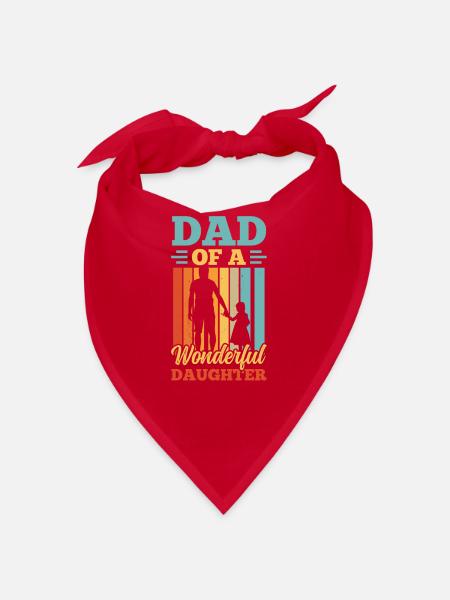 Vater Einer Wunderbaren Tochter Sprüche Papa Papi - Bandana - Rot - Vorne
