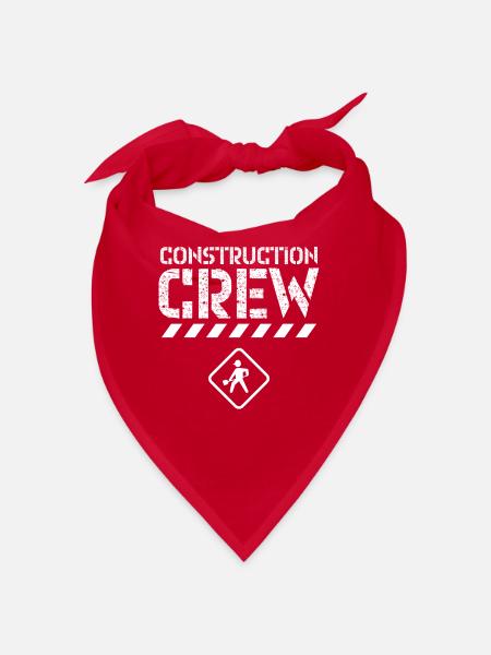 Équipe de construction Travailleur de la construction Travail d’équipe Équipe de chantier de construction - Bandana - rouge - Devant