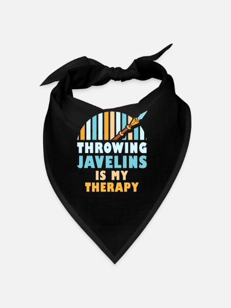 Throwing spears is my therapy spear - Bandana - black - Front