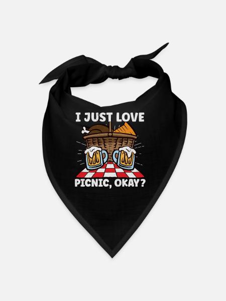 Picnic Lover Pique-Panier de nourriture Date de pique- - Bandana - noir - Devant