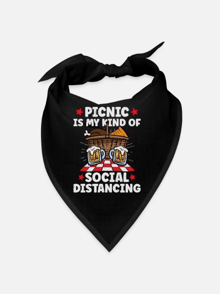 Picnic Lover Pique-Panier de nourriture Date de pique- - Bandana - noir - Devant