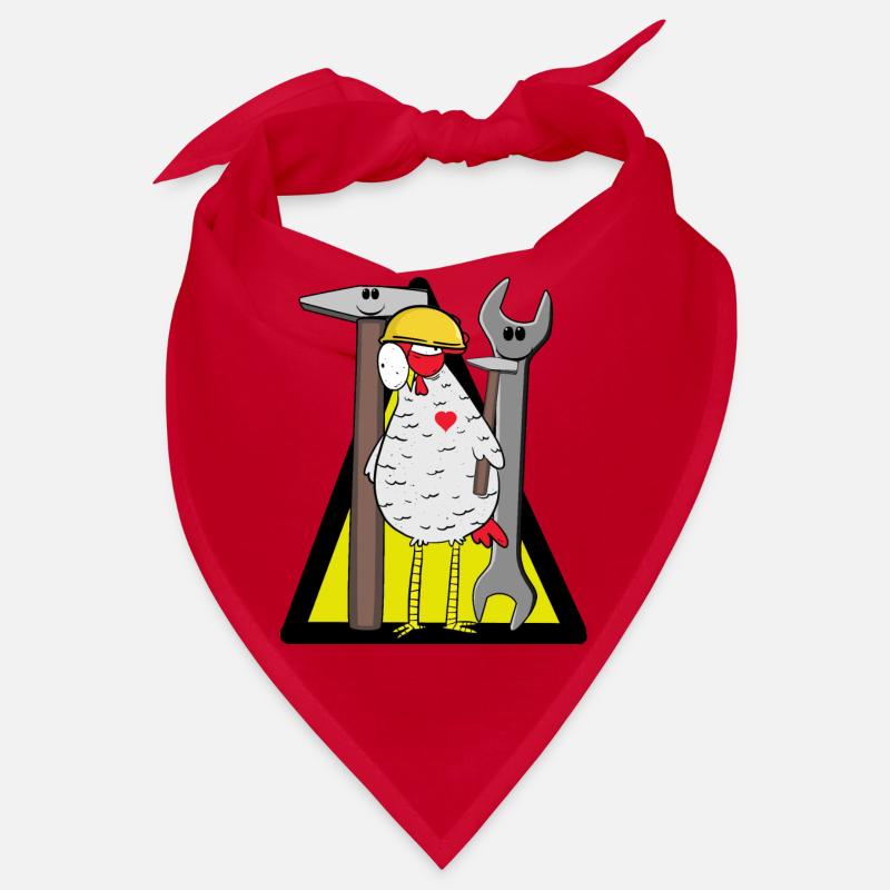 Chantier de construction Poulet Casque de sécurité Outil Constructeur Marteau Bandana