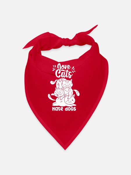 Dear Cats Hate Dogs Cat Pet Lover - Bandana - red - Front