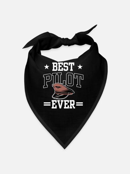 The Best Pilot Ever Small Aircraft Jet - Bandana - black - Front