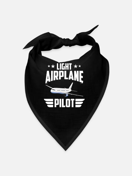 Pilot Of a Light Aircraft Small Aircraft Jet - Bandana - black - Front