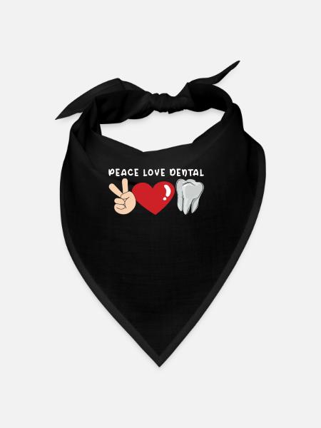 Dentist Dental Hygienist Gift Idea: Forbidden Love - Bandana - black - Front