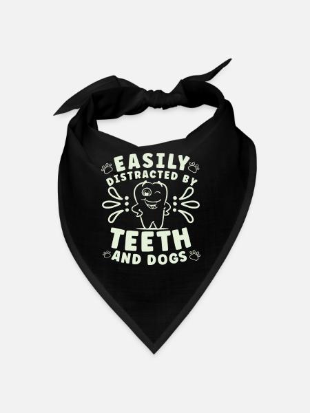 Dentist Dental Hygienist Gift Idea: Forbidden Love - Bandana - black - Front