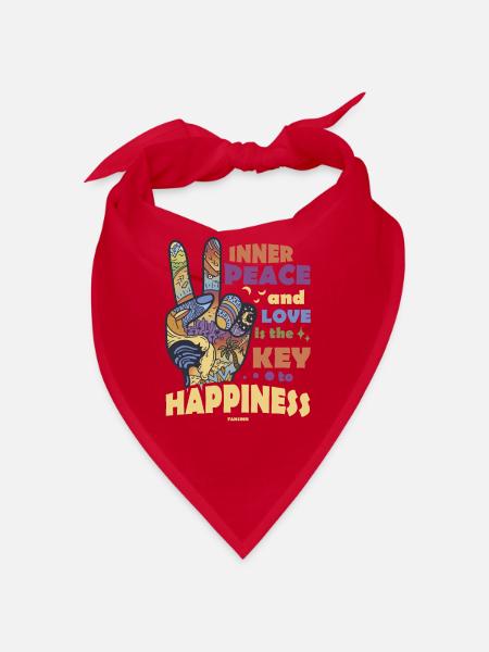 inner peace peace sign two fingers - Bandana - red - Front