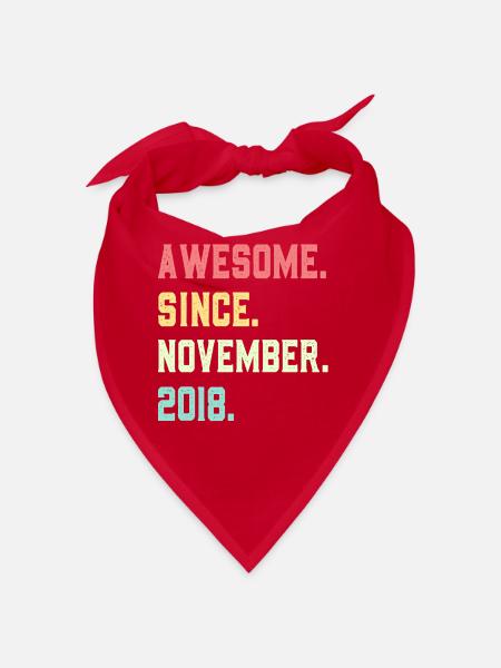 Awesome Since November 2018 - Bandana - red - Front