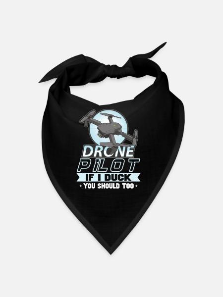 Drohne Pilot Opa Geschenkidee Alter Mann Mit - Bandana - Schwarz - Vorne