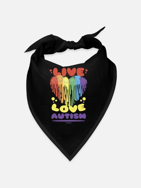 Liebe Leben Autismus Herz Asperger Syndrom - Bandana - Schwarz - Vorne