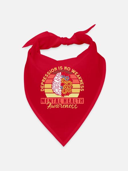 Sensibilisation à la santé mentale Dépression Suicide Prévenir - Bandana - rouge - Devant