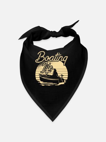 Boating Life Ship Yacht Boat Sailboat - Bandana - black - Front