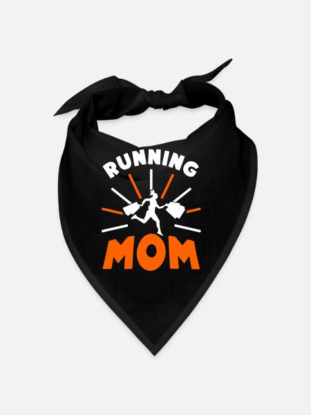 Laufende Mutter Joggen Mama Laufen Läuferin - Bandana - Schwarz - Vorne
