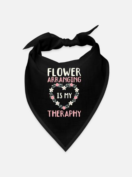 Binding flowers Is My Therapy - Bandana - black - Front