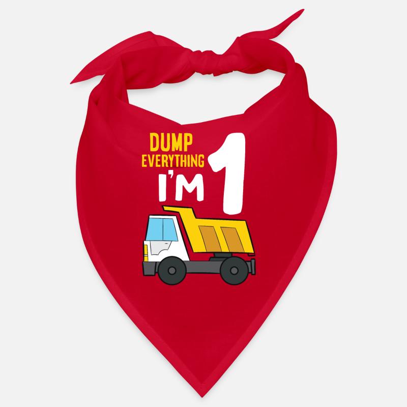 Dump Everything I'm 1 Birthday Construction 1st Bandana