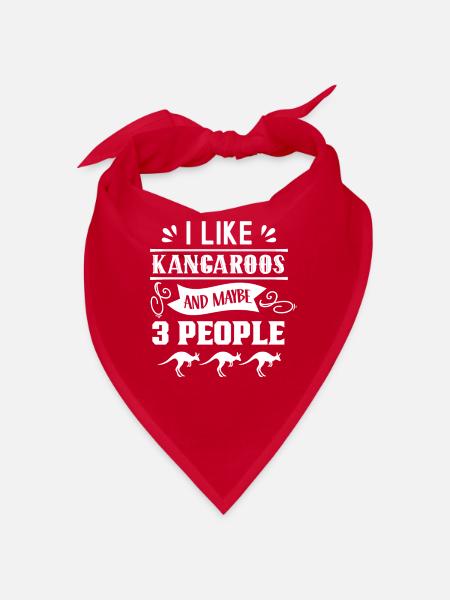 I like kangaroos and maybe 3 people animal - Bandana - red - Front