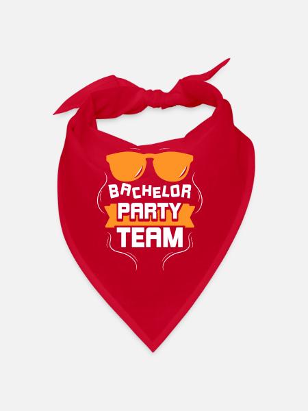 Junggesellenabschied Team Braut Junggeselle - Bandana - Rot - Vorne