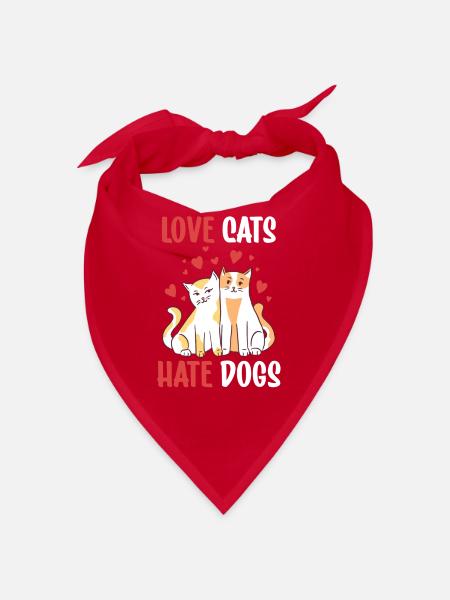 Dear Cats Hate Dogs Cat Pet Lover - Bandana - red - Front