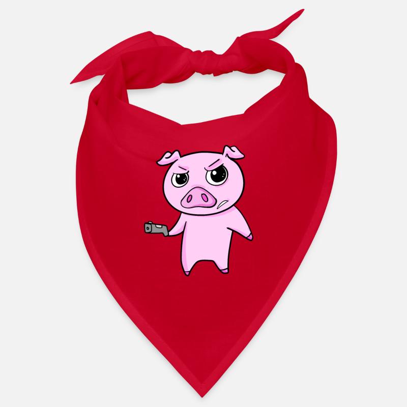 Cochon avec pistolet Bandana