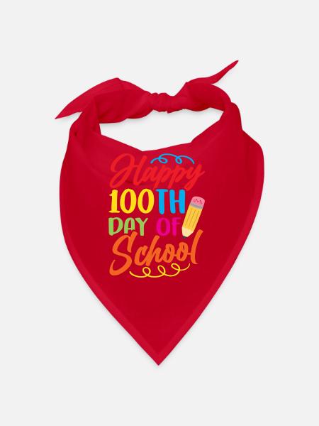 Happy 100 School Day Sweet 100 Days Team - Bandana - red - Front