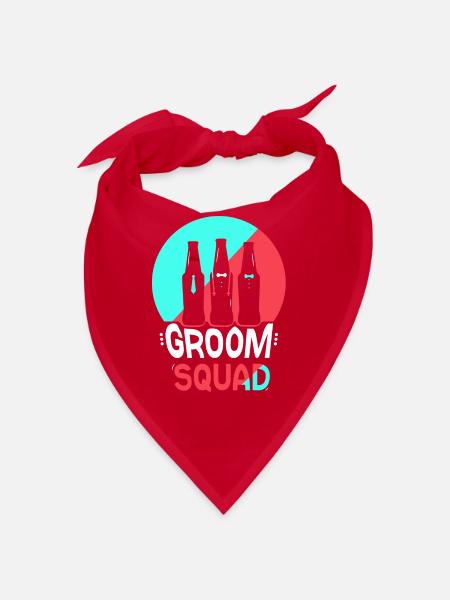 L’équipe du marié dit Mariage de fête de mariage - Bandana - rouge - Devant