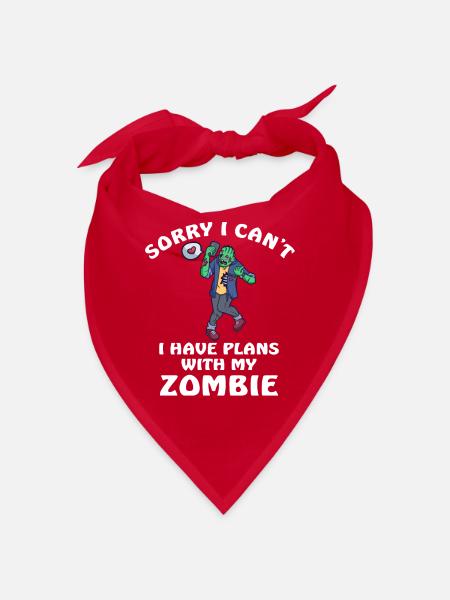 Sorry I Cant I Have Plans With My Zombie - Bandana - red - Front