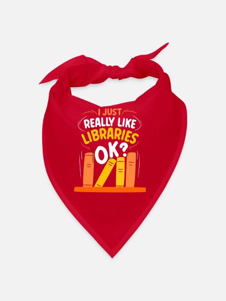 I just like libraries very ok library - Bandana - red - Front