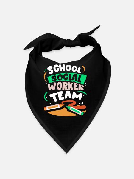Équipe de travailleurs sociaux en milieu scolaire École de travail social - Bandana - noir - Devant
