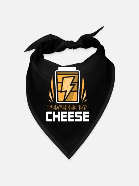 Angetrieben Von Käse Liebe Liebhaber Sprüche Süß - Bandana - Schwarz - Vorne