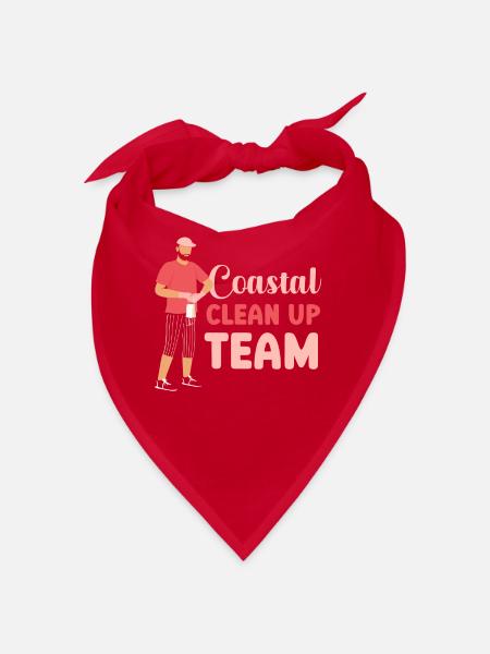Nettoyage de la plage Équipe de nettoyage côtier de la plage - Bandana - rouge - Devant