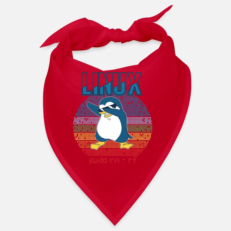 Linux Sudo Root Geek Admin Penguin Nerd Programmer - Bandana - Rot