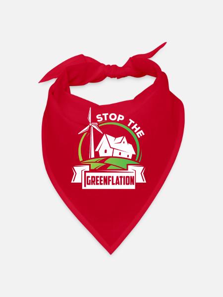 Stop Greenflation Inflation Green Energy - Bandana - red - Front