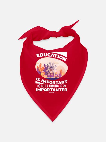 Education Is Important But Farming Is Importanter - Bandana - Rot - Vorne