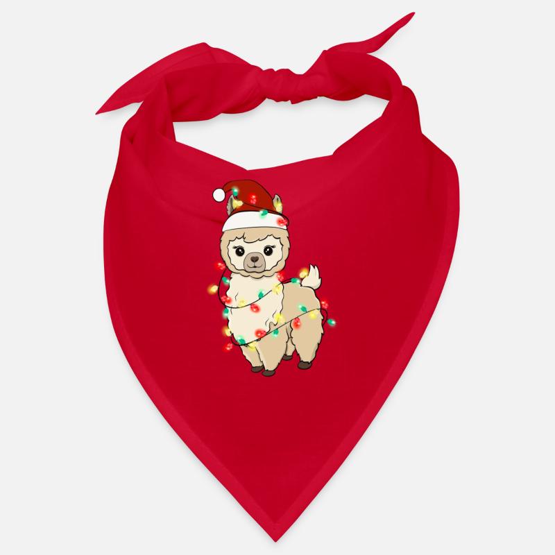 Lama mit Weihnachtslichtern Bandana